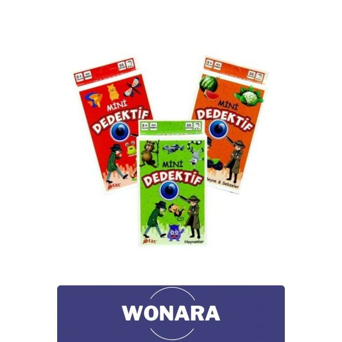 Özel Zeka Geliştirici Eğitici Ailece Çocuklara Eğlenceli Mini Dedektif Üçü Bir Arada Oyun Kart Seti