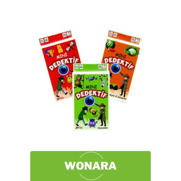 Özel Zeka Geliştirici Eğitici Ailece Çocuklara Eğlenceli Mini Dedektif Hayvanlar Oyun Kart Seti