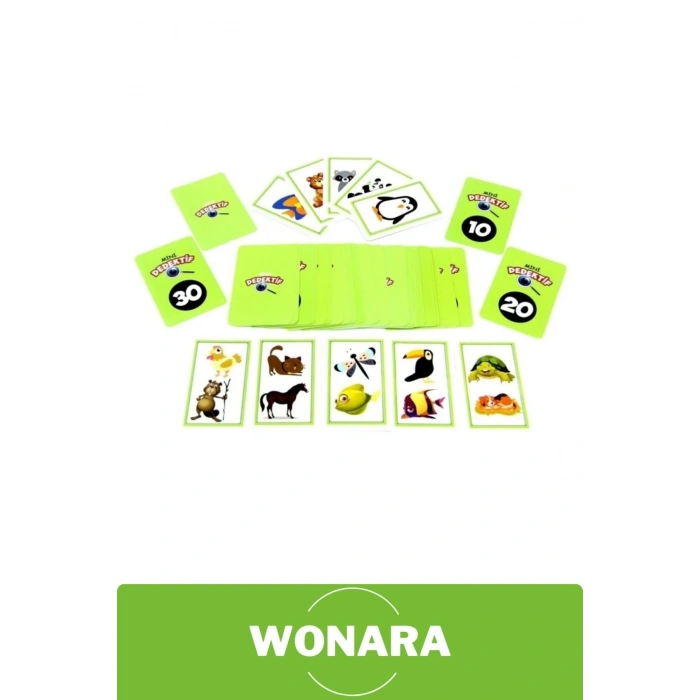 Özel Zeka Geliştirici Eğitici Ailece Çocuklara Eğlenceli Mini Dedektif Hayvanlar Oyun Kart Seti