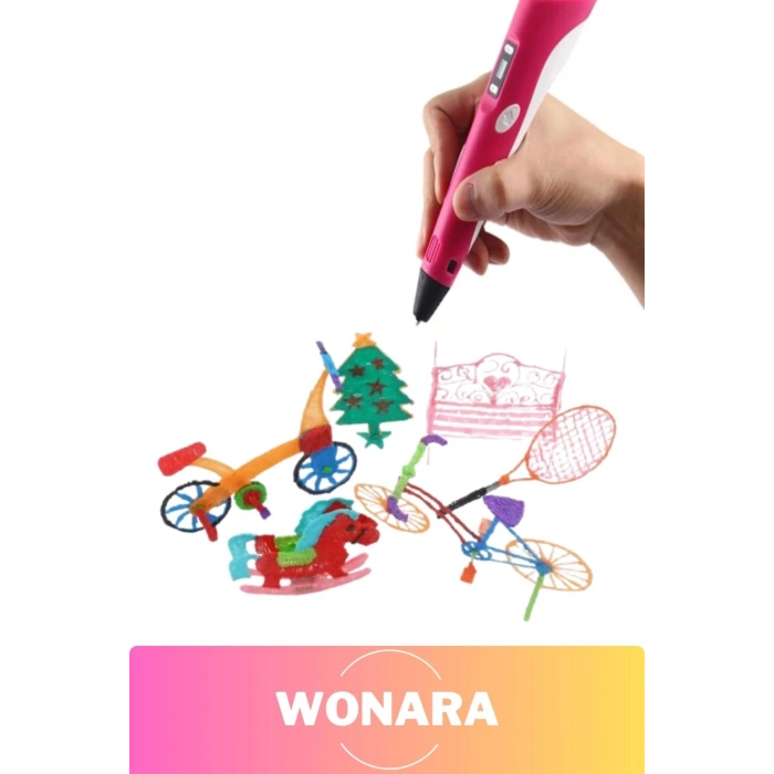 Özel Tasarım Esnek ABS Plastik 3D Çocuklar İçin Renkli Filament Üç Boyutlu Yazıcı Çizim Kalemi