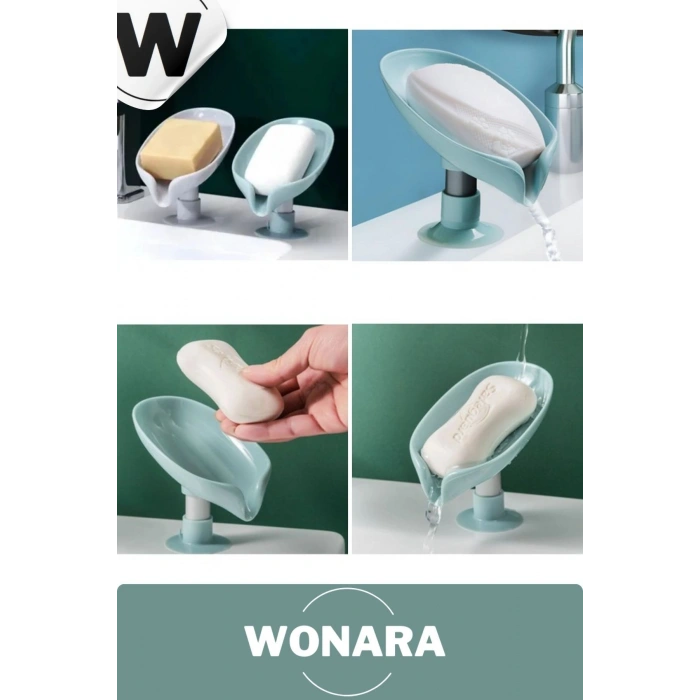 Özel Üretim Pratik Hijyenik Vantuzlu Su Tutmaz Giderli Mutfak Banyo Lavabo Katı Sabunluk 2 Adet