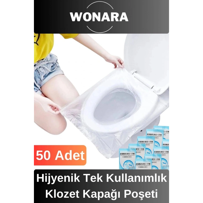 Deluxe Seyahat ve Toplu Kullanım Alanları İçin Hijyenik Tek Kullanımlık Klozet Kılıfı Poşeti 50 Adet