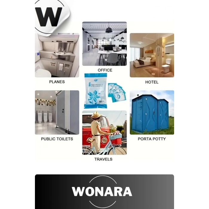 Deluxe Seyahat ve Toplu Kullanım Alanları İçin Hijyenik Tek Kullanımlık Klozet Kılıf Poşeti 200 Adet