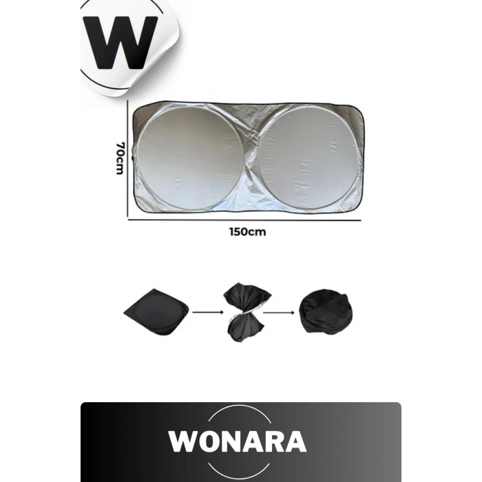 Özel Tasarım UV Koruyucu Çift Katmanlı Katlanabilir Taşıma Çantalı Araba Ön Cam Güneşlik Seti