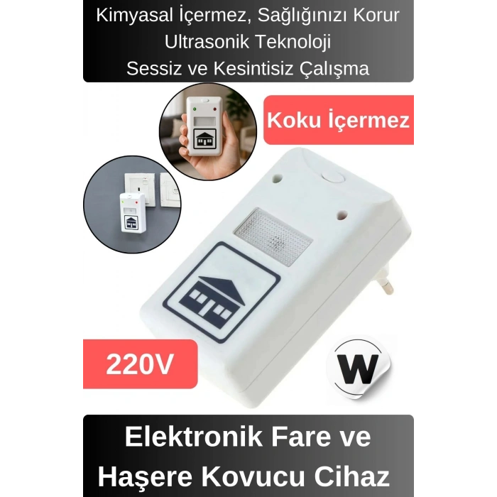 Elektronik Fare ve Haşere Kovucu Cihaz 220V Koku Duman İçermeyen Premium Seri Kemirgen Uzaklaştırıcı
