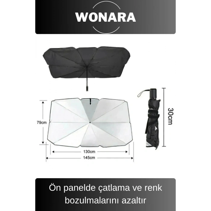 Premium Titanyum Kaplama Gümüş Renk Uv Işınlarına Dayanıklı Araç Ön Cam Şemsiye Güneşlik Koruyucu