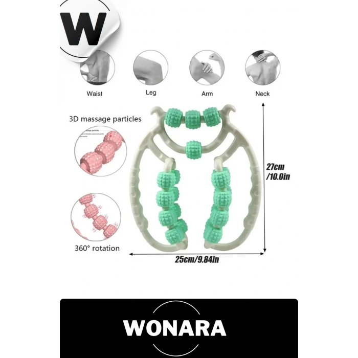 Profesyonel Çift Yönlü Ayarlanabilir Basınçlı Masaj Cihazı 9 Tekerlekli Lenf Rulosu