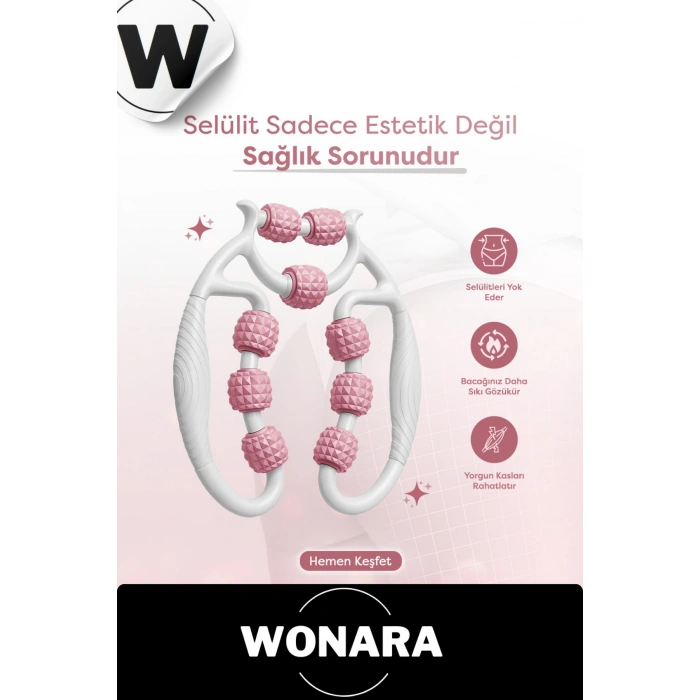 Profesyonel Çift Yönlü Ayarlanabilir Basınçlı Masaj Cihazı 9 Tekerlekli Lenf Rulosu