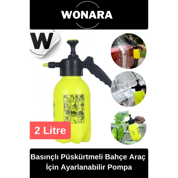 Ergonomik Ayarlanabilir Basınçlı Püskürtmeli 2 Litre Profesyonel Bahçe Araç Temizleme Pompası