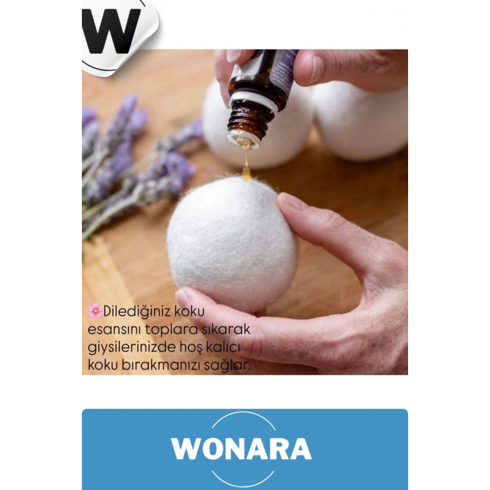 Doğal Yünlü Kırışıklık Azaltan Hızlı Kuruyan Sürtünme Önleyici 9’lu Çamaşır Kurutma Topu Seti