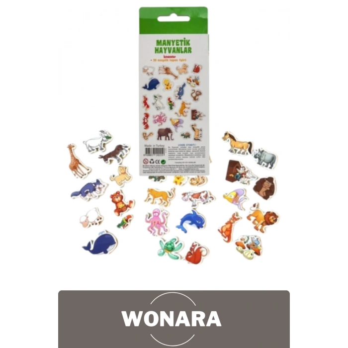 Zeka ve Motor Becerileri Geliştiren Manyetik Hayvanlar 30 Parça Özel Üretim Eğitici Oyuncak Seti