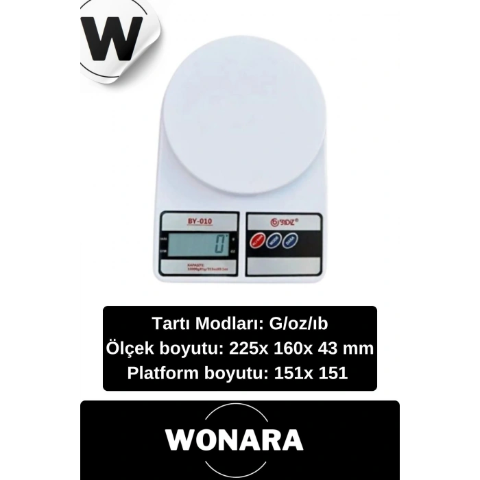 Deluxe Yüksek Hassasiyetli Pilli Mutfak Terazisi Dara Fonksiyonlu Otomatik Kapanma Özellikli Ölçer