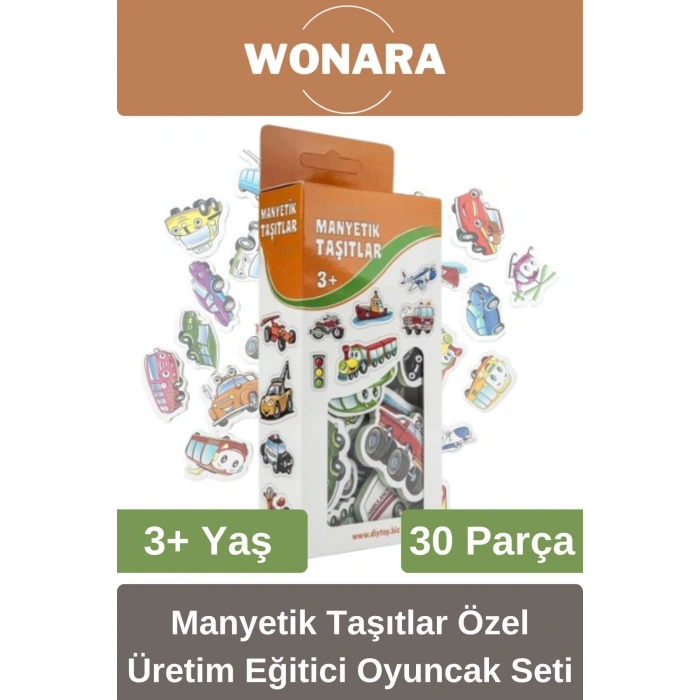 Zeka ve Motor Becerileri Geliştiren Manyetik Taşıtlar 30 Parça Özel Üretim Eğitici Oyuncak Seti