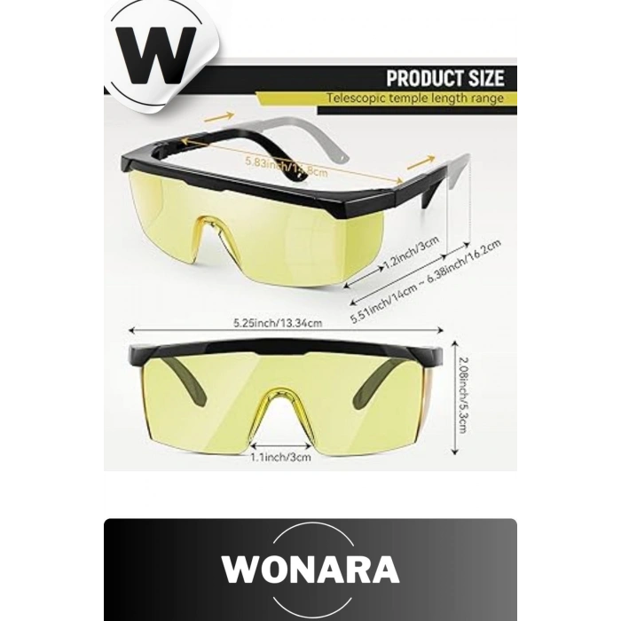 Dayanıklı Hafif Sarı Lensli Geniş İş Görüş Açılı Laboratuvar Endüstriyel Çapak Kaynak Koruma Gözlüğü