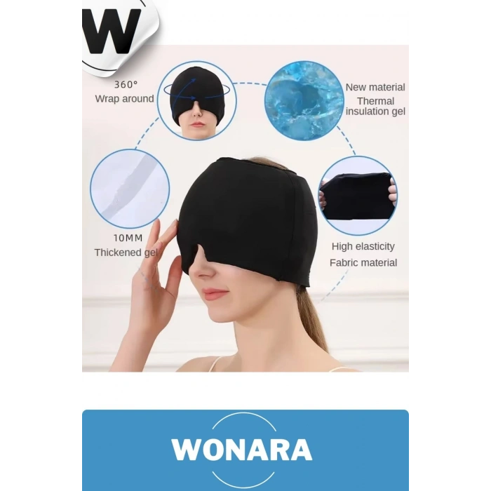Premium Elastik Tüm Baş Tiplerine Uygun Soğuk ve Sıcak Kullanımlı Rahatlatıcı Jel Kompress Bandı