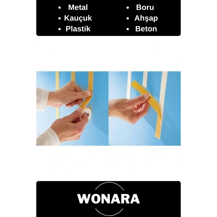 Kolay Kullanım İz Bırakmayan Su Sızdırmaz Yapışkan Montaj İçin Çift Taraflı Köpük Bant 2 mt 3 adet