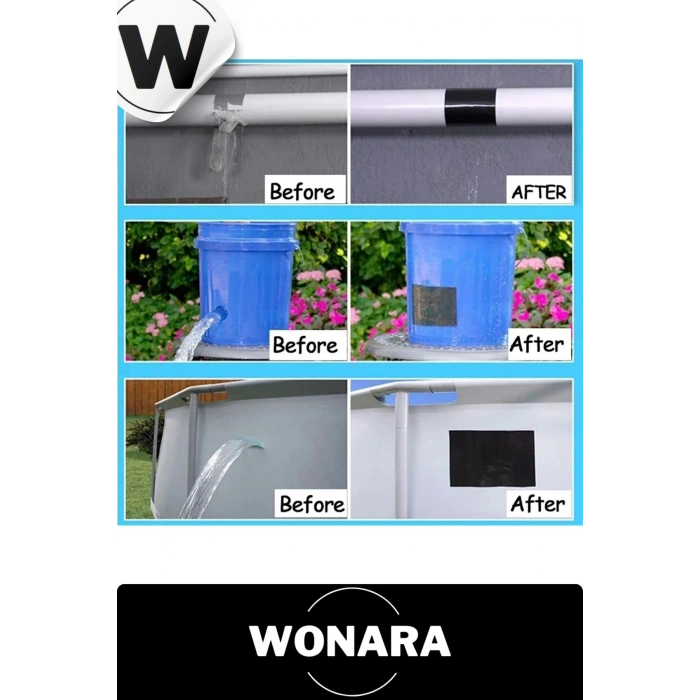 Sızdırmaz Suya Dayanıklı Beyaz Renk Çok Amaçlı İzolasyon ve Tamir Bandı 10m 2 Adet