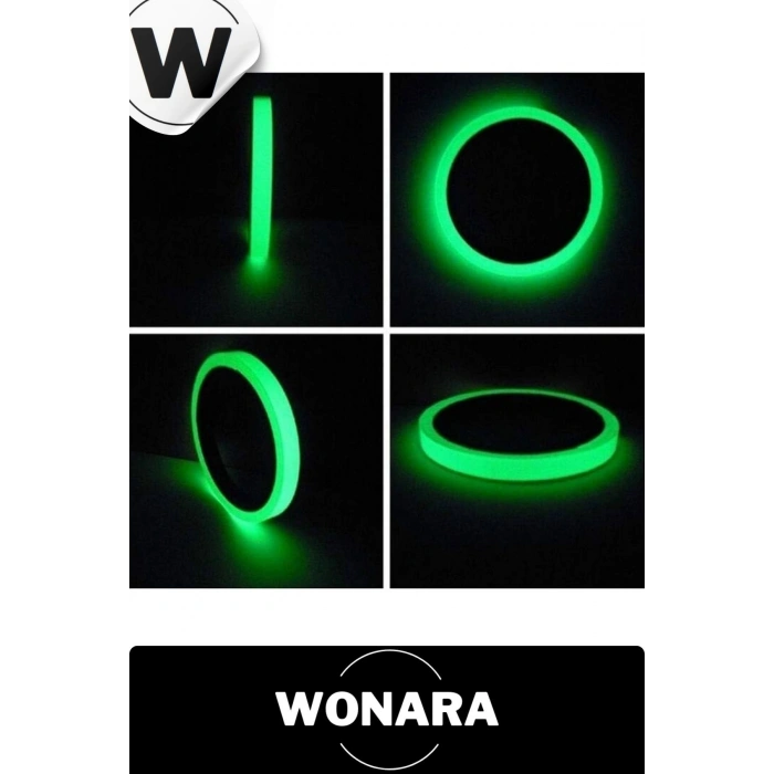 Premium Karanlıkta Yansıyan Yapışkanlı Işık Veren Fosforlu (Fotolümen) Yeşil Şerit Bant 4 mt 2 Adet