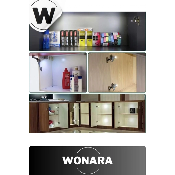 Özel Üretim Sensörlü Düğmeli Led Işıklı Tak Çıkar Dolap İçi Otomatik Aydınlatma Lambası 2 Adet