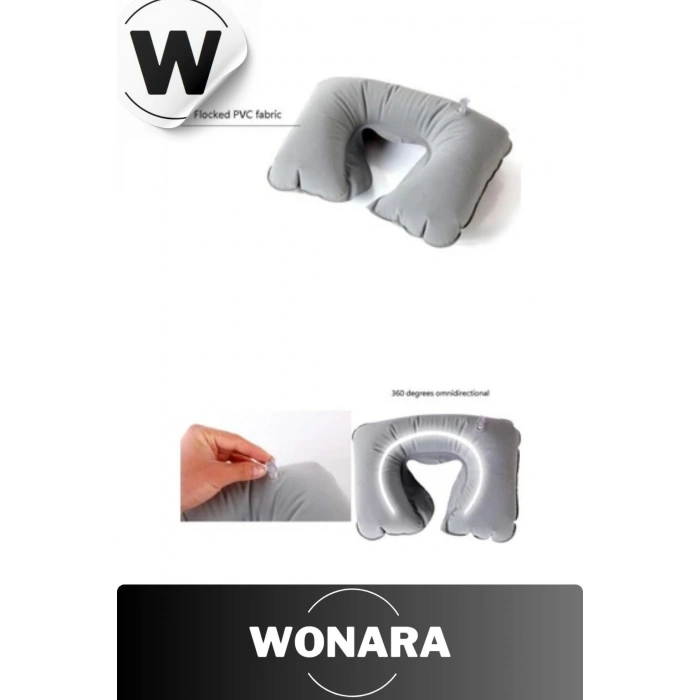 Dayanıklı Şişme Seyahat Yastığı Kamp Yolculuk Uçak Otobüs Araba Kullanımına Uygun Konforlu