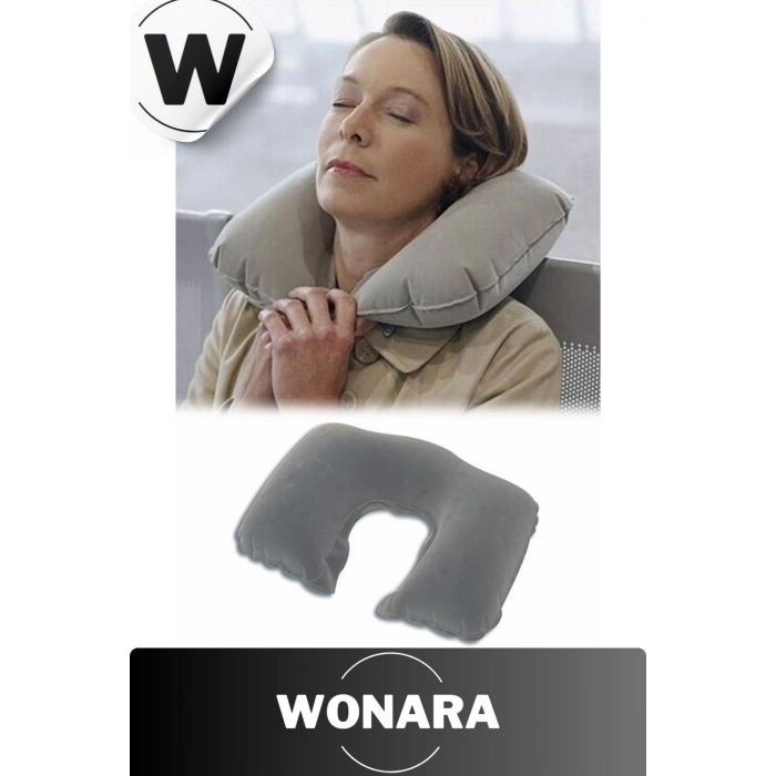 Dayanıklı Şişme Seyahat Yastığı Kamp Yolculuk Uçak Otobüs Araba Kullanımına Uygun Konforlu