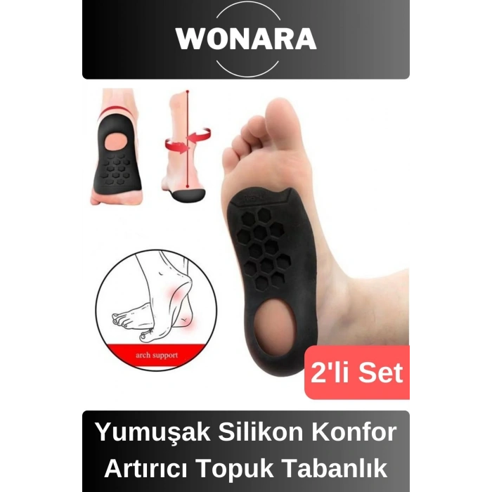 Özel Üretim Yumuşak Silikon Topuk Yastığı Esnek Düz Taban Düzeltici Yürüyüş Konfor Artırıcı Tabanlık