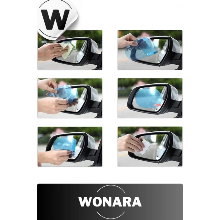 Özel Üretim Yağmur Kaydırıcı Buğu Önleyici Su Tutmaz Araba Yan Dikiz Aynası Koruma Filmi 2li Set