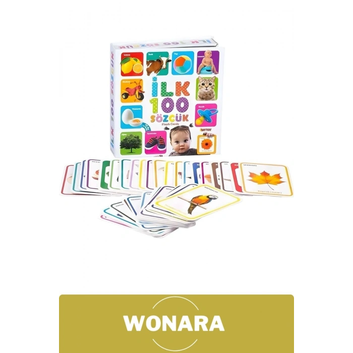Eğitici Öğretici Hafıza Kartları İlk 100 Sözcük Zeka Geliştirici El Göz Koordinasyonu Seti