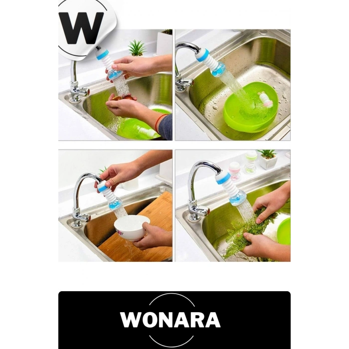 Döner Başlıklı Ekonomik Mineral Filtreli Hareketli Pervane Sistemli Evye Musluk Ucu 360 Derece