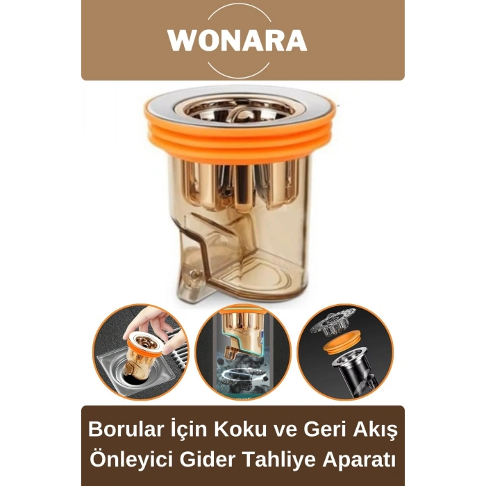 Deluxe Seri Standart DN40-DN50 Borularıyla Uyumlu Banyo Geri Akış Koku Önleyici Gider Aparatı