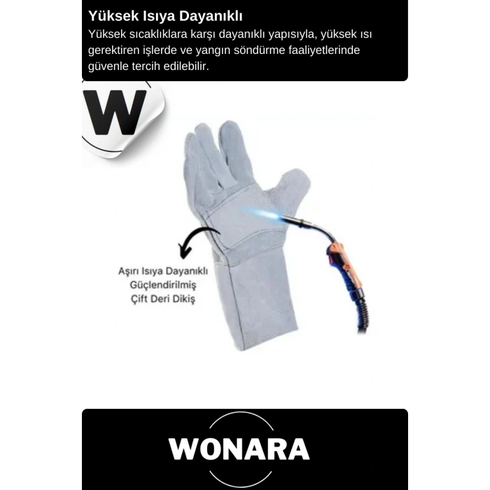 Deluxe Çok Amaçlı Kaynak Yangın Için Su Geçirmez Isıya Dayanıklı Yanmaz A Kalite Deri Eldiven