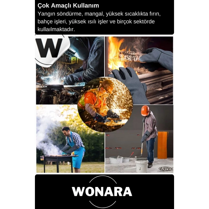 Deluxe Çok Amaçlı Kaynak Yangın Için Su Geçirmez Isıya Dayanıklı Yanmaz A Kalite Deri Eldiven