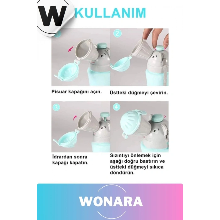 Özel Tasarım Taşınabilir Sızdırmaz Şişe Çocuk Pisuar Araba Yolculuk Lazımlık Kız Erkek Mini Tuvalet