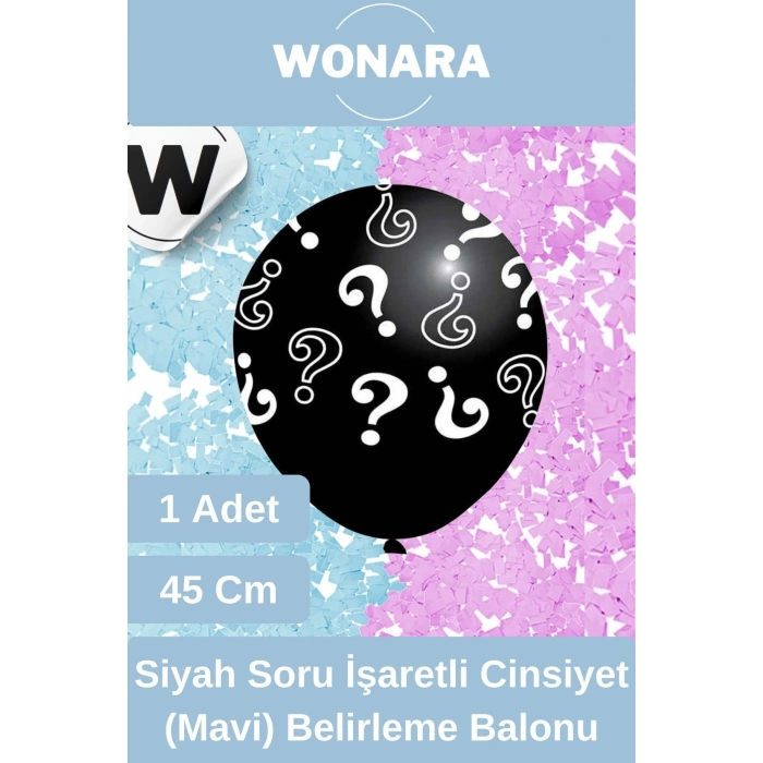 Premium Keyifli Eğlenceli Siyah Soru İşaretli Kız Erkek Çocuk Cinsiyet Belirleme Partisi Balonu Süsü