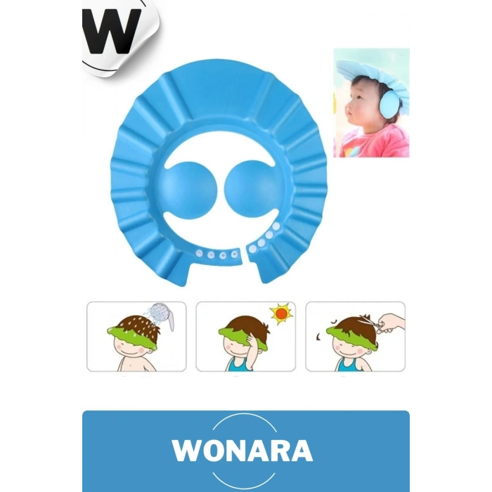 Ayarlanabilir Düğmeli Bebek Duş Şapkası Göze Su Kaçırmayan Banyo Küveti İçin Banyo Başlığı