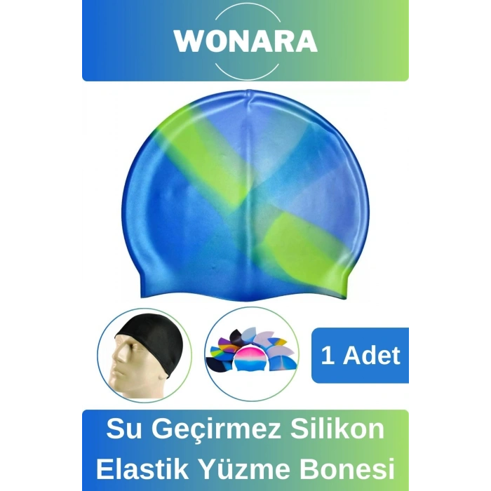 Özel Tasarım Kaymaz Suya Dayanıklı Sızdırmaz Silikon Elastik Şapka Havuz ve Deniz İçin Yüzme Bonesi