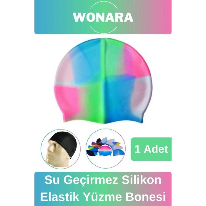 Özel Tasarım Kaymaz Suya Dayanıklı Sızdırmaz Silikon Elastik Şapka Havuz ve Deniz İçin Yüzme Bonesi