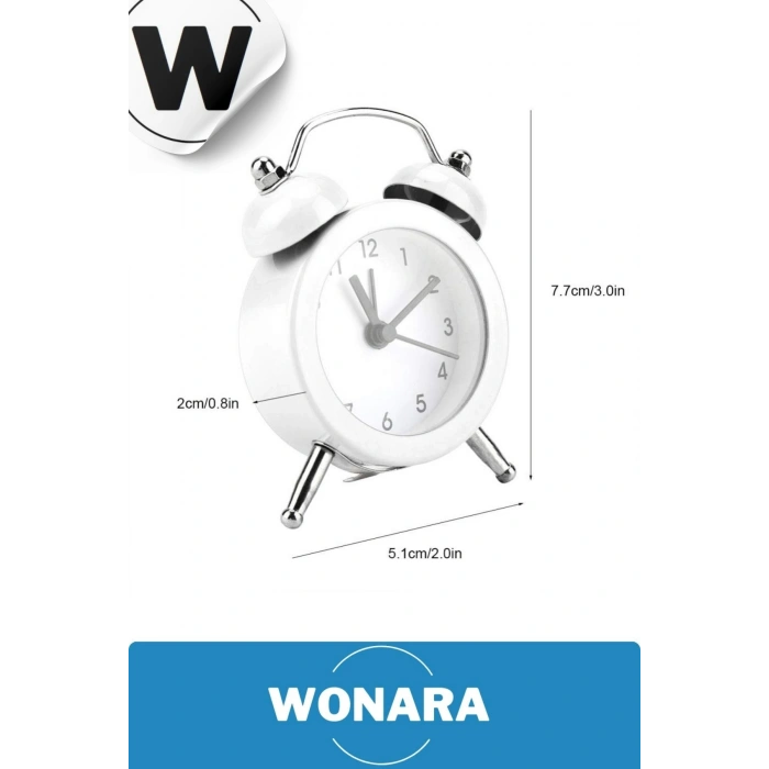 Premium Klasik Tasarım Vintage Yüksek Sesli Alarmlı Dekoratif Mini Masaüstü Analog Çalar Saat