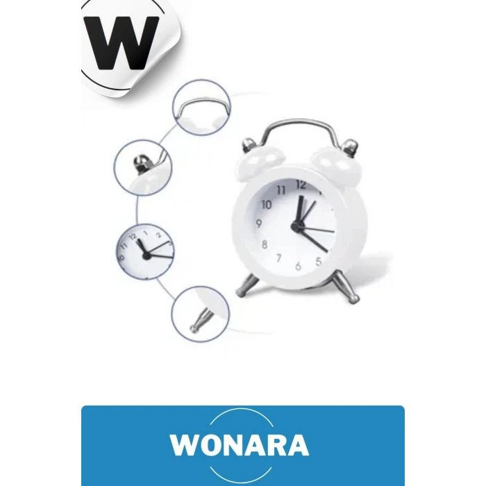 Premium Klasik Tasarım Vintage Yüksek Sesli Alarmlı Dekoratif Mini Masaüstü Analog Çalar Saat