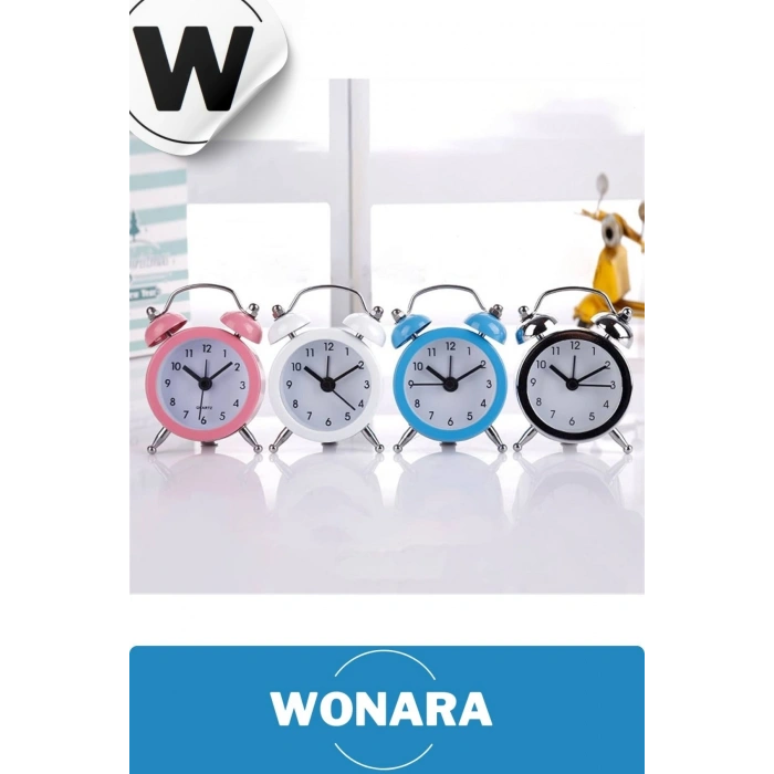 Premium Klasik Tasarım Vintage Yüksek Sesli Alarmlı Dekoratif Mini Masaüstü Analog Çalar Saat