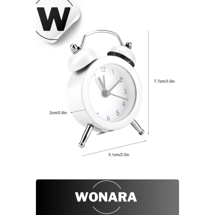 Premium Klasik Tasarım Vintage Yüksek Sesli Alarmlı Dekoratif Mini Masaüstü Analog Çalar Saat