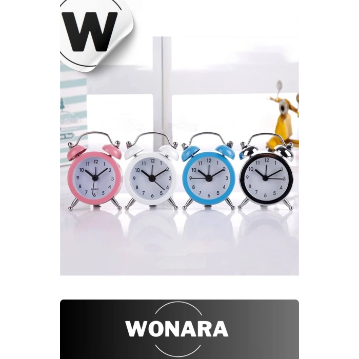 Premium Klasik Tasarım Vintage Yüksek Sesli Alarmlı Dekoratif Mini Masaüstü Analog Çalar Saat