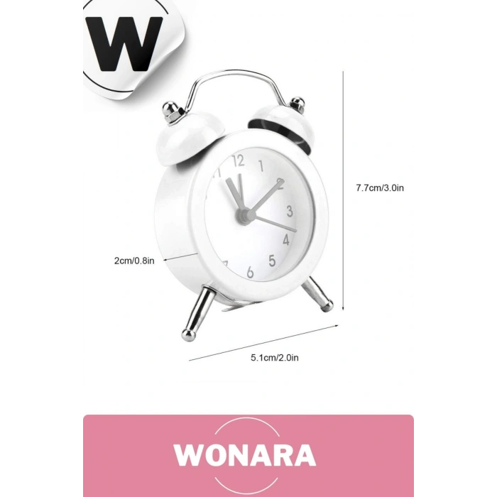 Premium Klasik Tasarım Vintage Yüksek Sesli Alarmlı Dekoratif Mini Masaüstü Analog Çalar Saat