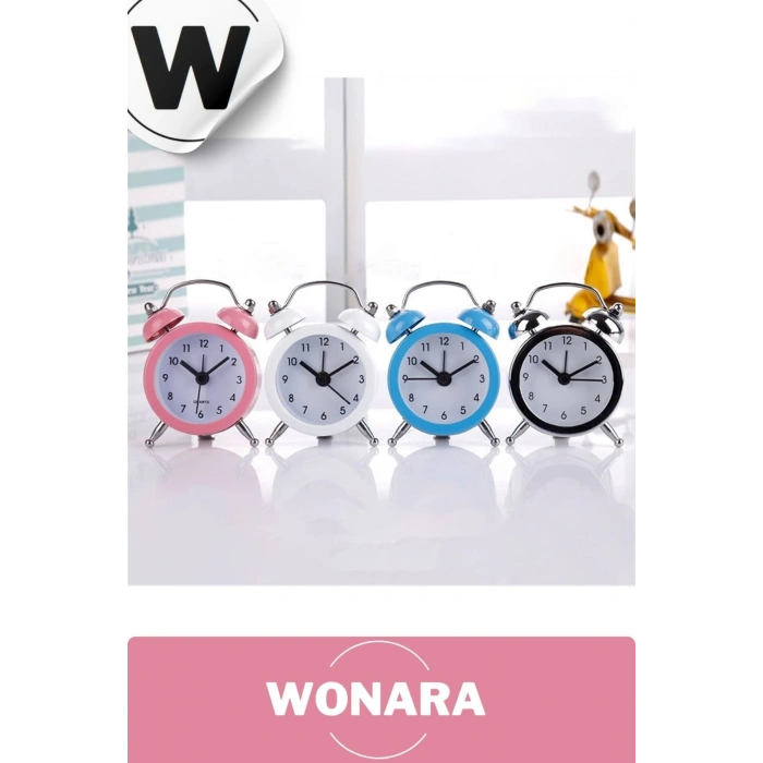 Premium Klasik Tasarım Vintage Yüksek Sesli Alarmlı Dekoratif Mini Masaüstü Analog Çalar Saat