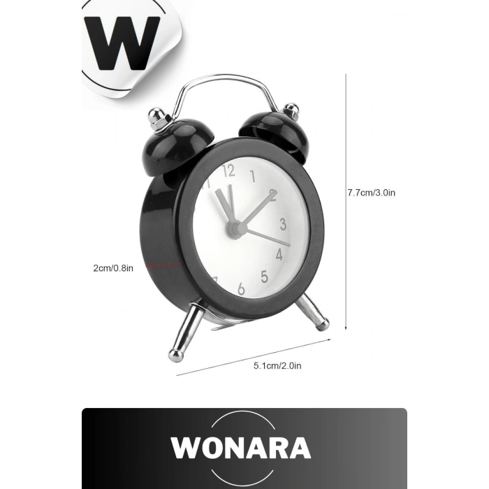 Premium Klasik Tasarım Vintage Yüksek Sesli Alarmlı Dekoratif Mini Masaüstü Analog Çalar Saat