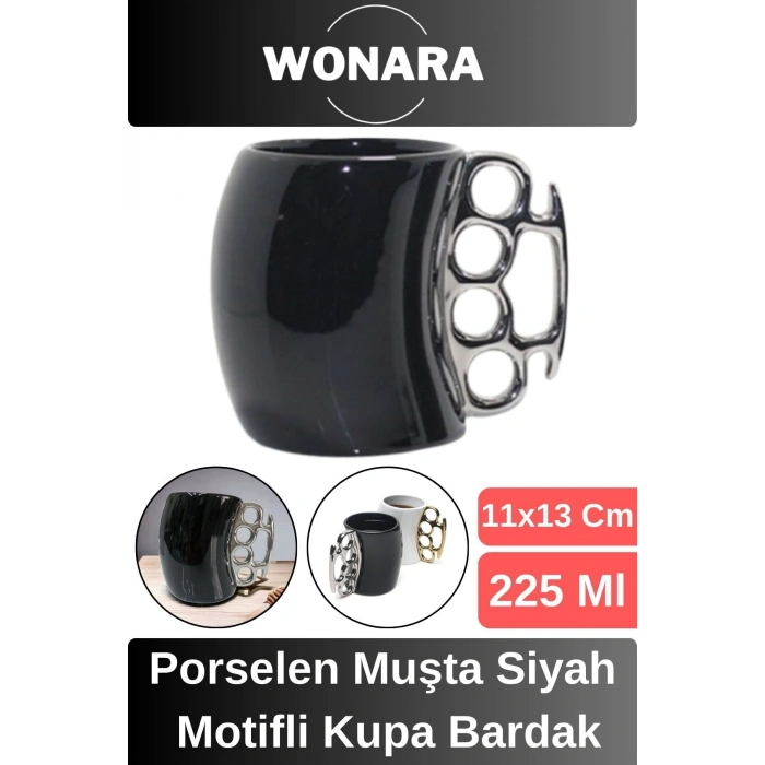 Özel Tasarım Sevgili Arkadaş Şık ve Dekoratif Hediyelik Porselen Parmaklı Motifli Kupa Bardak