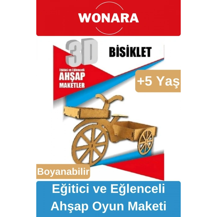 3D Eğitici Zeka Geliştirici Boyanabilir Ahşap Puzzle - Ebeveyn ve Çocuk İçin Demonte Oyun Maketi
