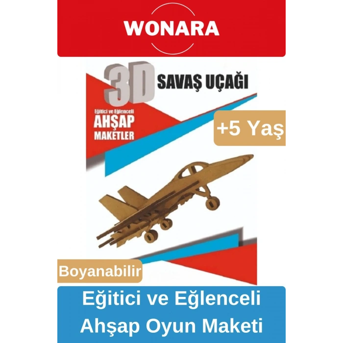 3D Eğitici Zeka Geliştirici Boyanabilir Ahşap Puzzle - Ebeveyn ve Çocuk İçin Demonte Oyun Maketi