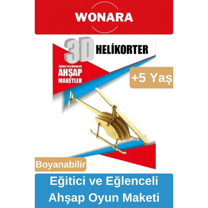 3D Eğitici Zeka Geliştirici Boyanabilir Ahşap Puzzle - Ebeveyn ve Çocuk İçin Demonte Oyun Maketi