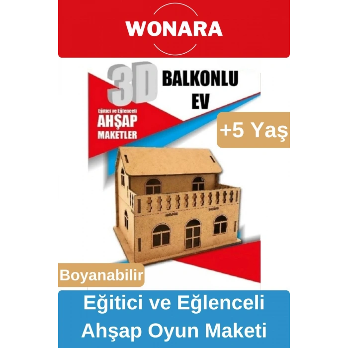 3D Eğitici Zeka Geliştirici Boyanabilir Ahşap Puzzle - Ebeveyn ve Çocuk İçin Demonte Oyun Maketi